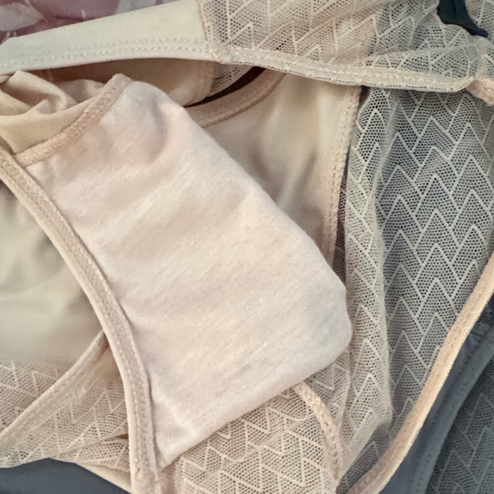 Vince Camuto Floral and Solid Panty Set - Cream, Pink, Gray - Picture 8 of 13